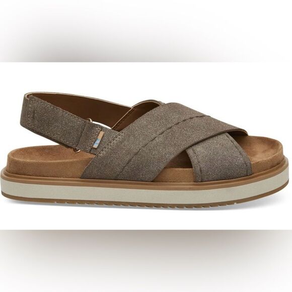 TOMS Marisa Dusty Gold Star Suede Sandal Women’s Size 10 - Picture 1 of 10